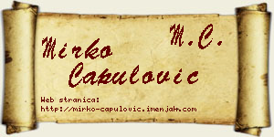 Mirko Capulović vizit kartica